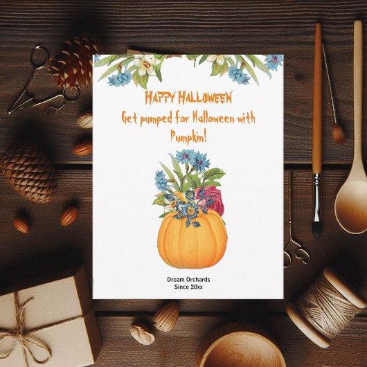 Lebhafte Orange Halloween Pumpkin Wasserfarbenflor