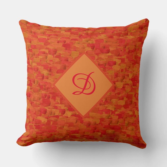 lebhafte Orange Mitte des Jahrhunderts moderne boh Kissen (Vorderseite)