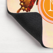 Lebhafte Orange Schmetterlinge & Pastel Sky | Mono Mousepad (Ecke)