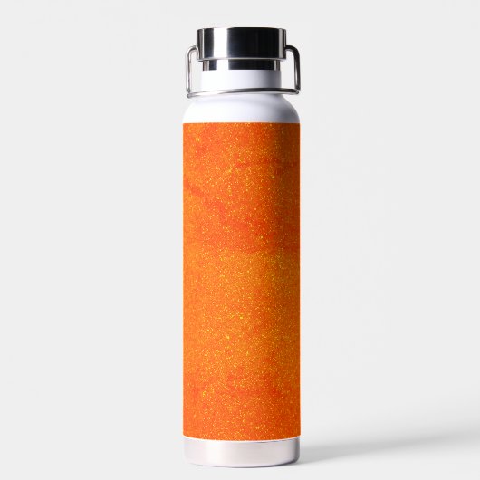Lebhafte Orange Sparkle Edelstahlflasche Trinkflasche (Rückseite)