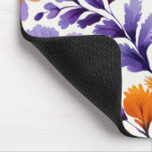 Lebhafte Orange und Lila Aquarellblume Mousepad (Ecke)