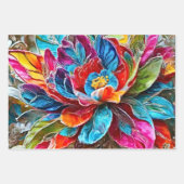 Lebhafte orange und rote Blume Geschenkpapier Set (Vorderseite 2)