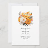Lebhafte Orangefarbene Hochzeitsfeier Einladung (Vorderseite)