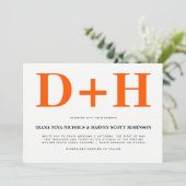 Lebhafte orangefarbene Initialen fett gedruckte Ho Einladung (Stehend Vorderseite)