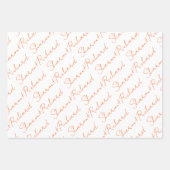 Lebhafte orangefarbene Schriftzeichen Hochzeit Geschenkpapier Set (Vorderseite 3)