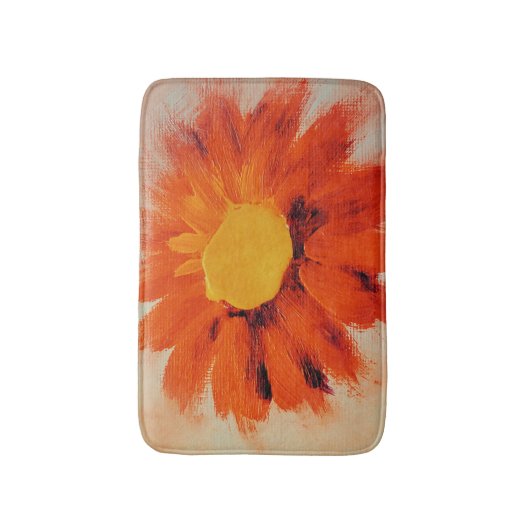 Lebhafte Orangenblume Badematte (Vorderseite Vertikal)