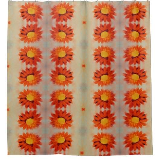 Lebhafte Orangenblume Duschvorhang (Vorderseite)