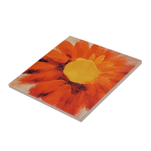 Lebhafte Orangenblume Fliese (Seite)