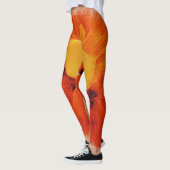 Lebhafte Orangenblume Leggings (Links)