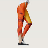 Lebhafte Orangenblume Leggings (Rechts)