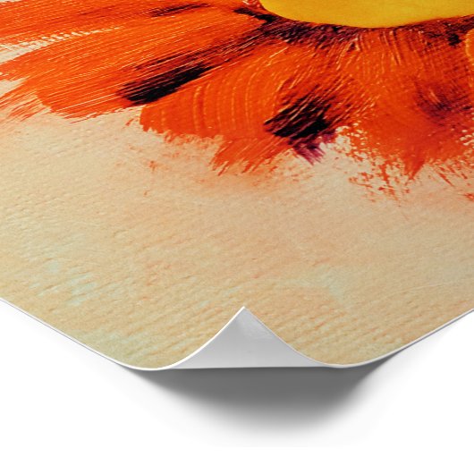 Lebhafte Orangenblume Poster (Ecke)