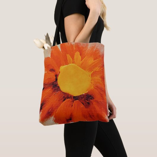 Lebhafte Orangenblume Tasche (Von Nahem)