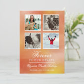 Lebhafte Orangenfarbe - für immer im Herzen Einladung (Stehend Vorderseite)