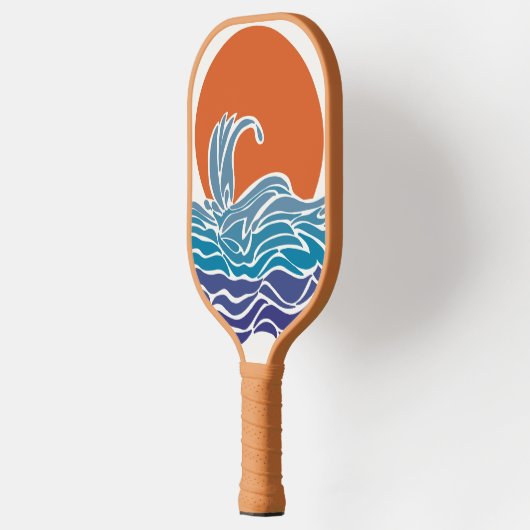 Lebhafte Ozeanwellen & Sonnenuntergang Pickleball Pickleball Schläger (Links)
