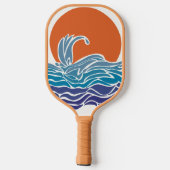 Lebhafte Ozeanwellen & Sonnenuntergang Pickleball Pickleball Schläger (Rückseite)