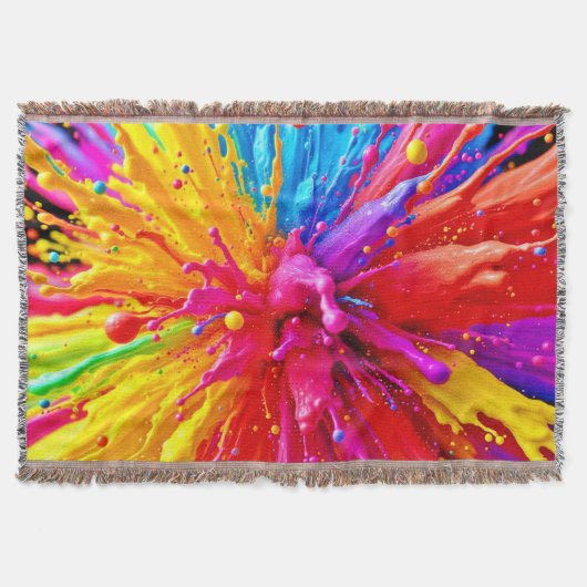 Lebhafte Paint Burst Energy Decke (Vorderseite)