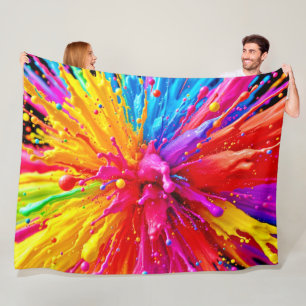 Lebhafte Paint Burst Energy Fleecedecke