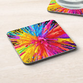 Lebhafte Paint Burst Energy Getränkeuntersetzer (Linke Seite)