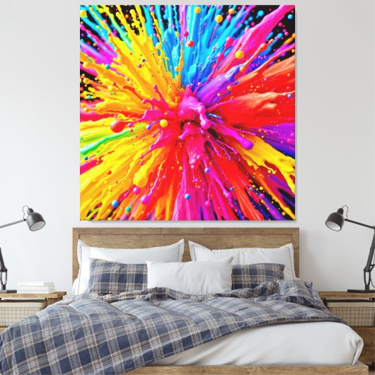 Lebhafte Paint Burst Energy Leinwanddruck (Insitu (Schlafzimmer))