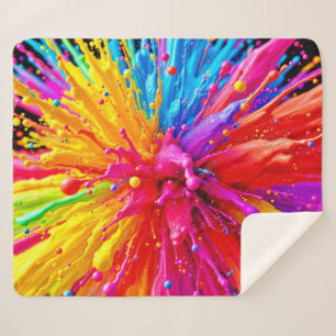 Lebhafte Paint Burst Energy Sherpadecke