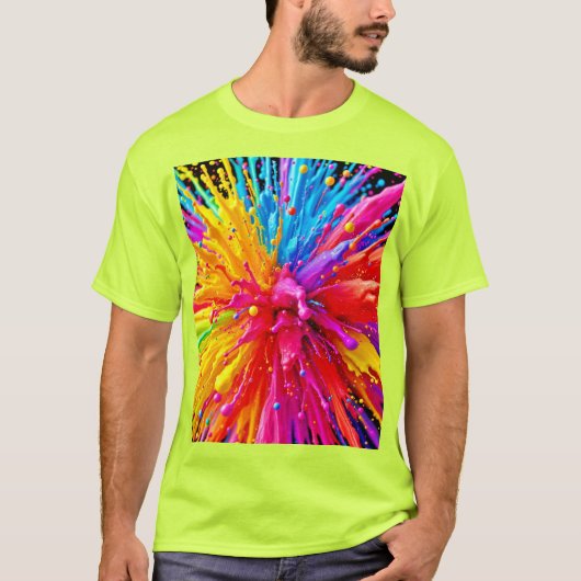 Lebhafte Paint Burst Energy T-Shirt (Vorderseite)