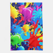 Lebhafte Paint-Spritzer: Eine fette Farbenanweisun Geschirrtuch (Vertikal)