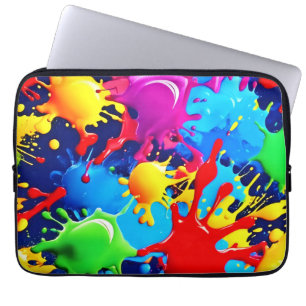 Lebhafte Paint-Spritzer: Eine fette Farbenanweisun Laptopschutzhülle