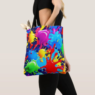 Lebhafte Paint-Spritzer: Eine fette Farbenanweisun Tasche