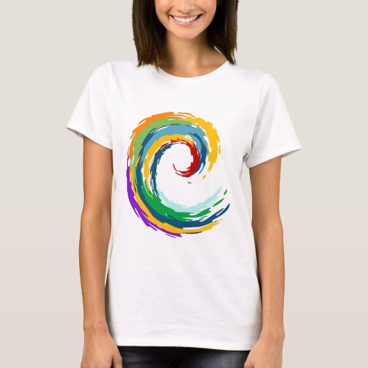 "Lebhafte Palette: mehrfarbiges Runddesign" T-Shirt (Vorderseite)