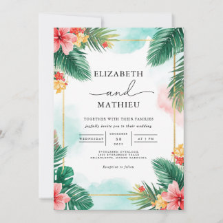 Lebhafte Palm Archway Wedding Einladung