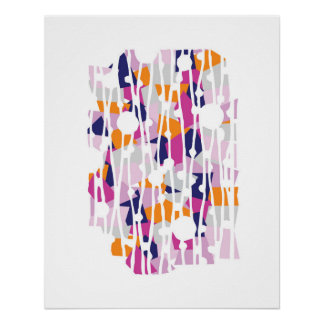 Lebhafte Panels: Bär in Captivity Geometrics Poster