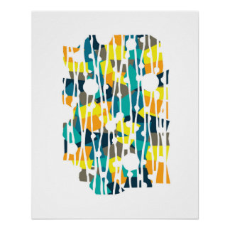 Lebhafte Panels: Geometrien für die Muschel von Sc Poster