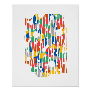 Lebhafte Panels: Geometrien für Playtime-Blöcke Poster