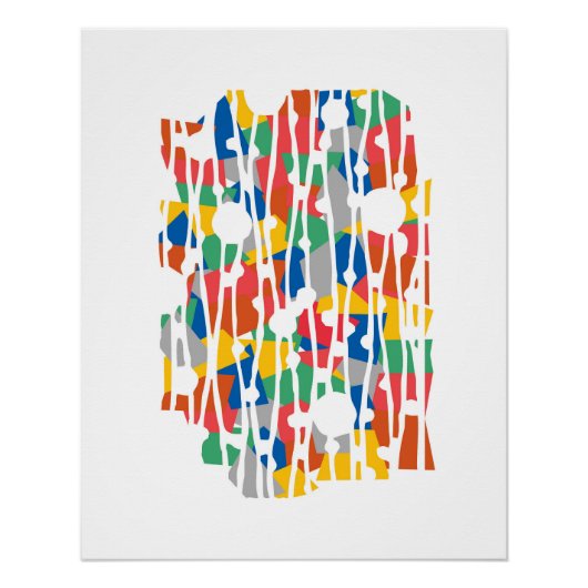 Lebhafte Panels: Geometrien für Playtime-Blöcke Poster (Vorderseite)