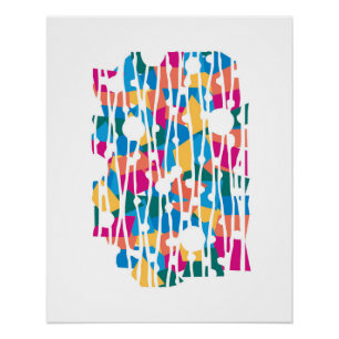Lebhafte Panels: Zirkustiergeometrien Poster