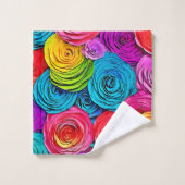 Lebhafte Paper-Rose Badhandtuch Set (Waschlappen)