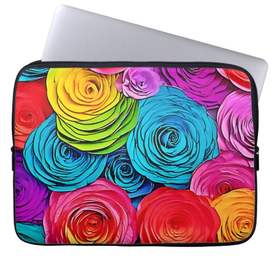 Lebhafte Paper-Rose Laptopschutzhülle (Vorderseite)