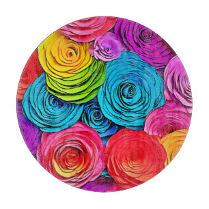 Lebhafte Paper-Rose Schneidebrett