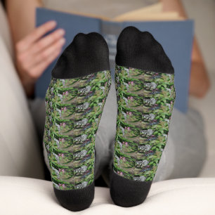 Lebhafte Papiermanschette, blaue Tiger-Schmetterli Socken