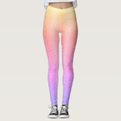 Lebhafte Pastel Gradient Leopard Print Leggings (Vorderseite)