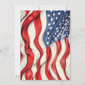 Lebhafte Patriotische Amerikanische Flagge Geburts Einladung (Rückseite)