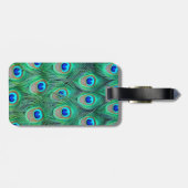 Lebhafte Peacock Feathers Gepäckanhänger (Rückseite horizontal)