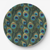 Lebhafte Peacock Feathers Pappteller (Vorderseite)