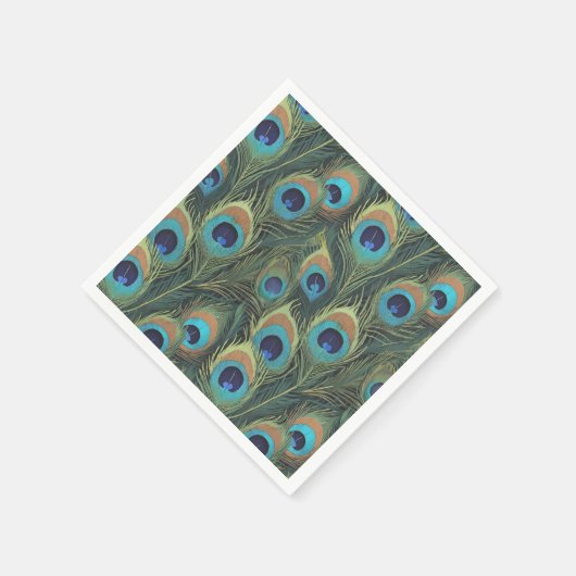 Lebhafte Peacock Feathers Serviette (Ecke)