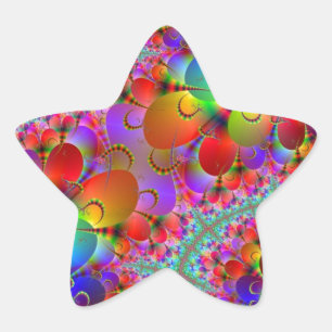 Lebhafte Peacocks-Schwanz Stern-Aufkleber