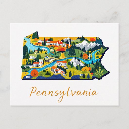Lebhafte Pennsylvania Landschaft Kunst, Dichtung u Postkarte (Vorderseite)