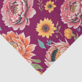 Lebhafte Peonies & Daisies kühl, rosa, blutfarben Seidenpapier (Ausschnitt)