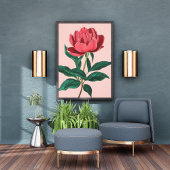 Lebhafte Peony Floral Art Fotodruck