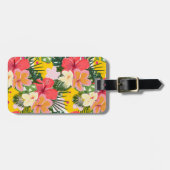 Lebhafte, personalisierbare tropische Flora Gepäckanhänger (Vorderseite horizontal)