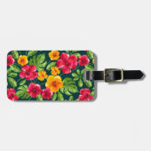 Lebhafte, personalisierbare tropische Flora Gepäckanhänger (Vorderseite horizontal)